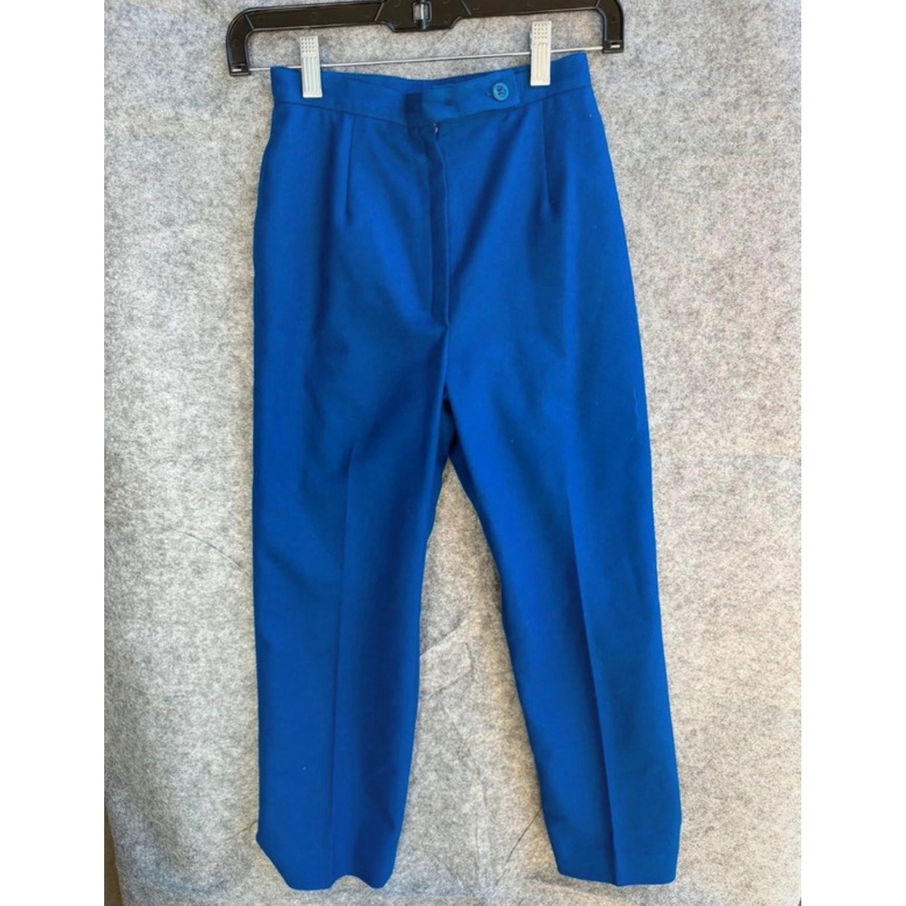 Pendleton Womens Wool Trousers High Waisted Straight Leg Cobalt Blue Vintage XXS